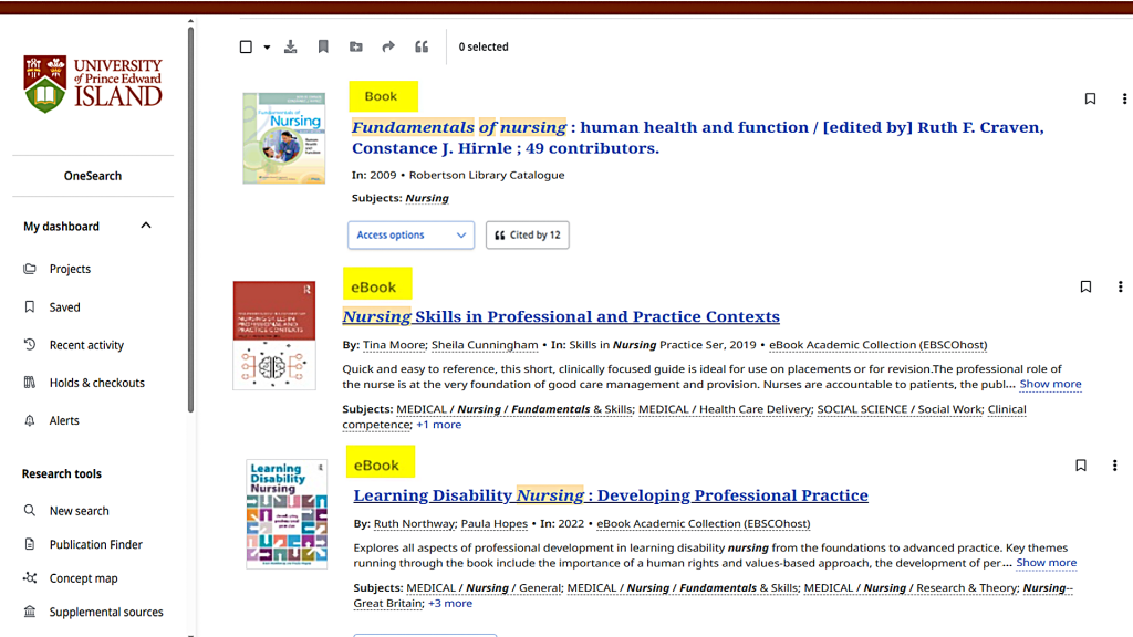 Book and ebook search result